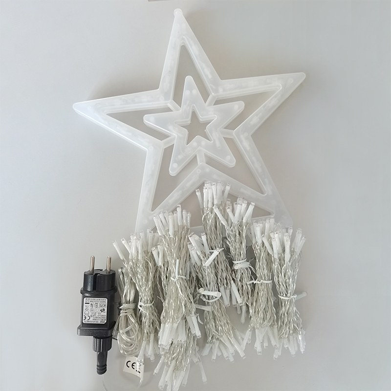 Double Star Curtain Light-warm wite