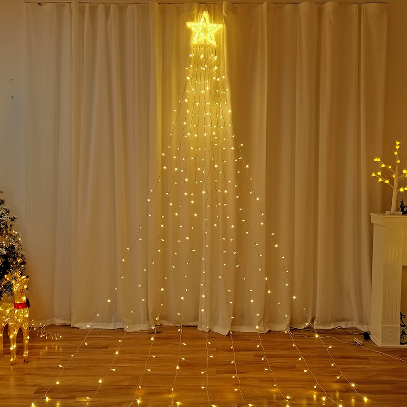 Double Star Curtain Light-warm wite