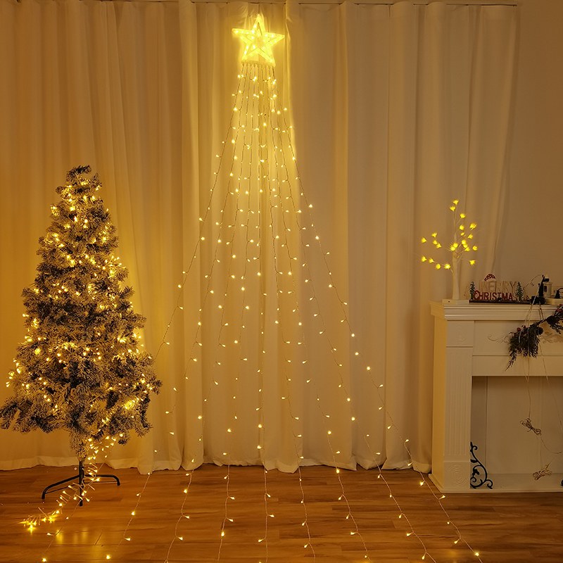 Double Star Curtain Light-warm wite