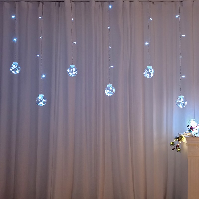 96L Wish Bal Icicle Lights-8 functions/white