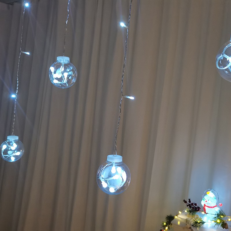 96L Wish Bal Icicle Lights-8 functions/white