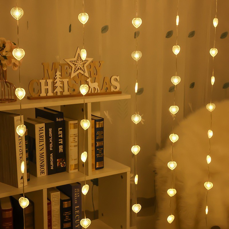 Heart curtain light-USB/PVC coated wire light