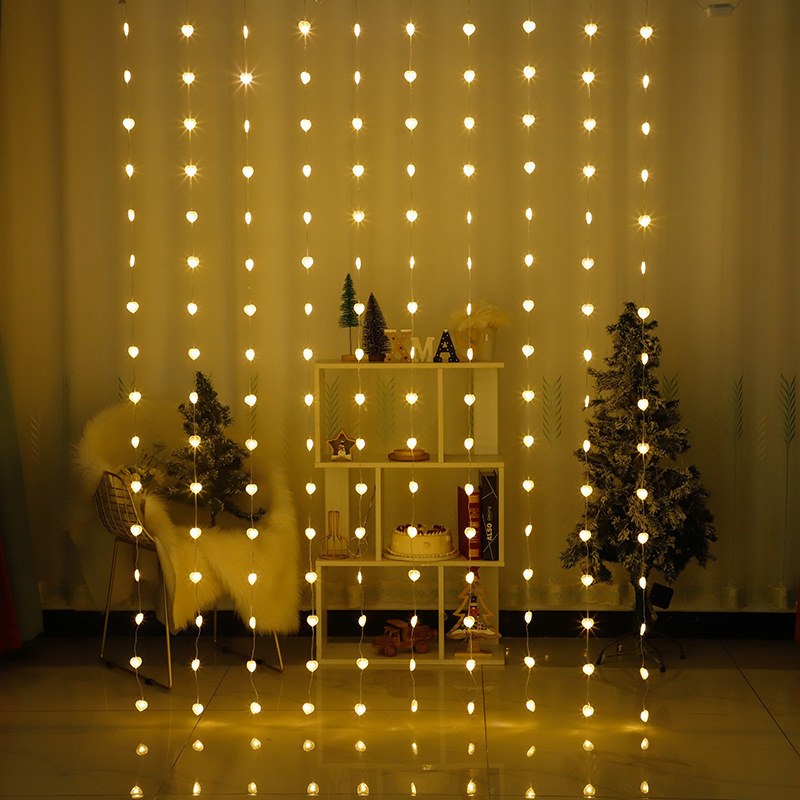 Heart curtain light-USB/PVC coated wire light