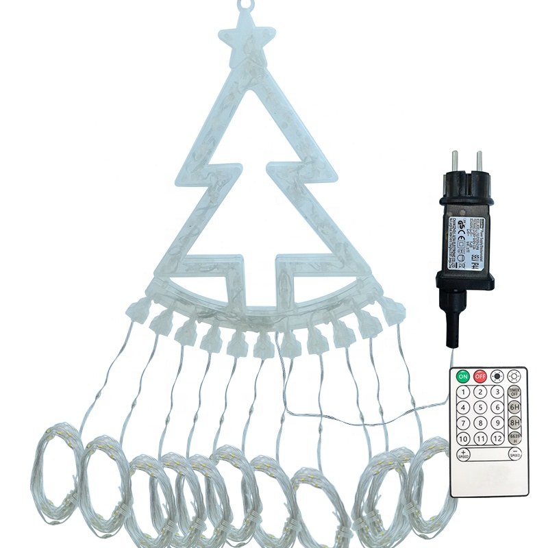 Christmas Tree waterfall curtain String Lights with remote control