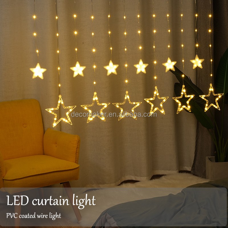 138LED star curtain light-PVC coated wire light