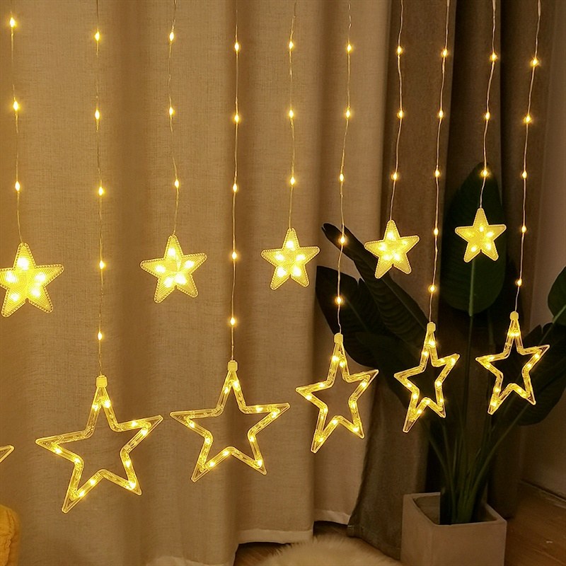 138LED star curtain light-PVC coated wire light