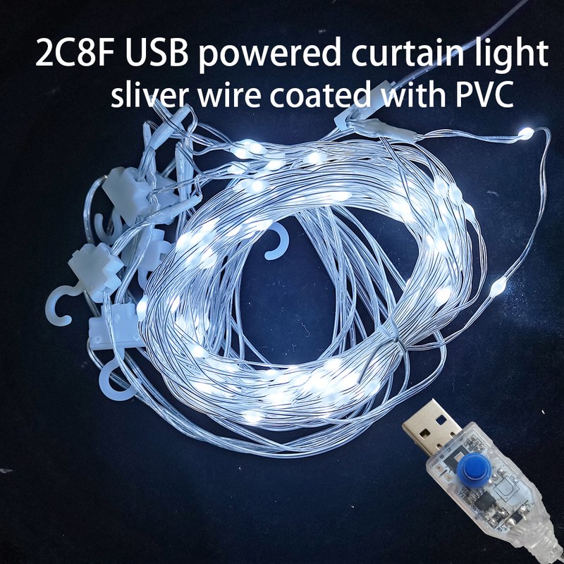 copper wire curtain light coated with PVC