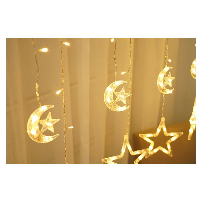 DCL-ST-WW 138LED CURTAIN LIGHT STAR MOON