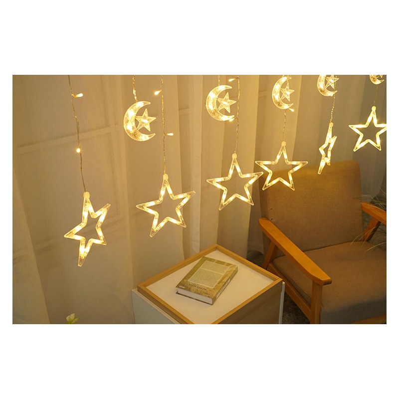 DCL-ST-WW 138LED CURTAIN LIGHT STAR MOON
