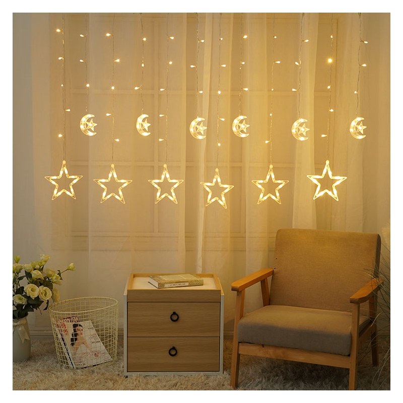 DCL-ST-WW 138LED CURTAIN LIGHT STAR MOON