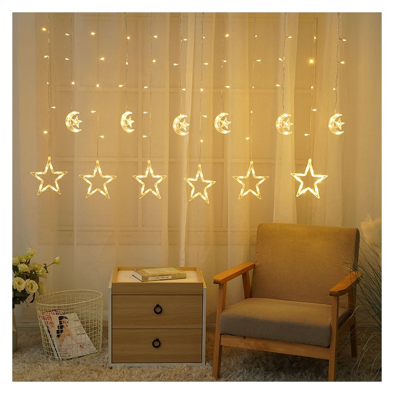 DCL-ST-WW 138LED CURTAIN LIGHT STAR MOON