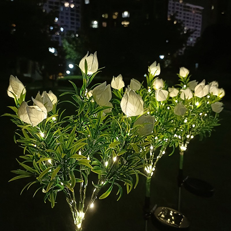 Solar Garden Light- Gardenia flowers