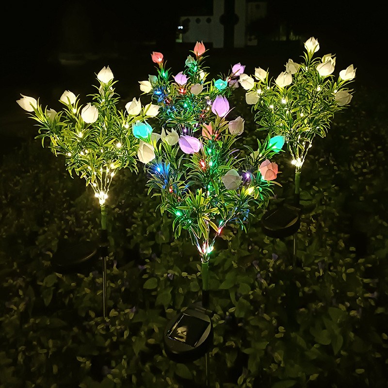Solar Garden Light- Gardenia flowers