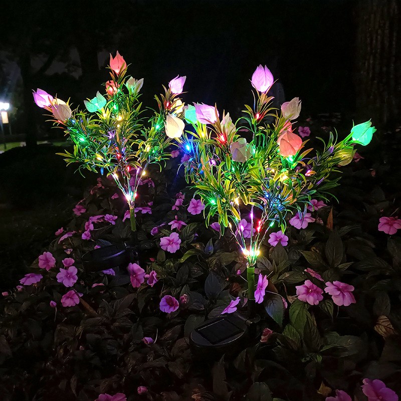 Solar Garden Light- Gardenia flowers