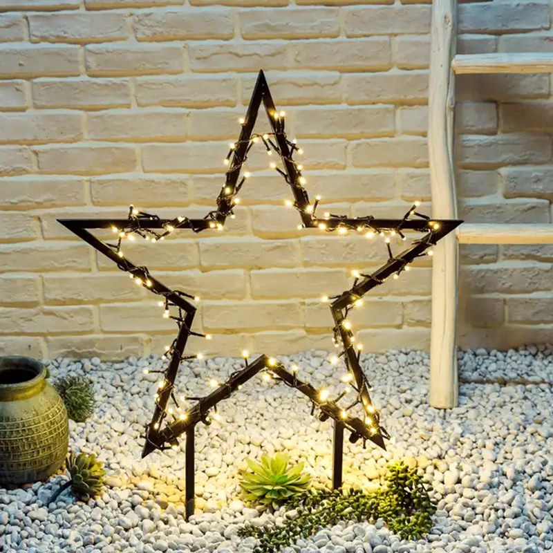 Iron Metal Star Frame LED garden Lights
