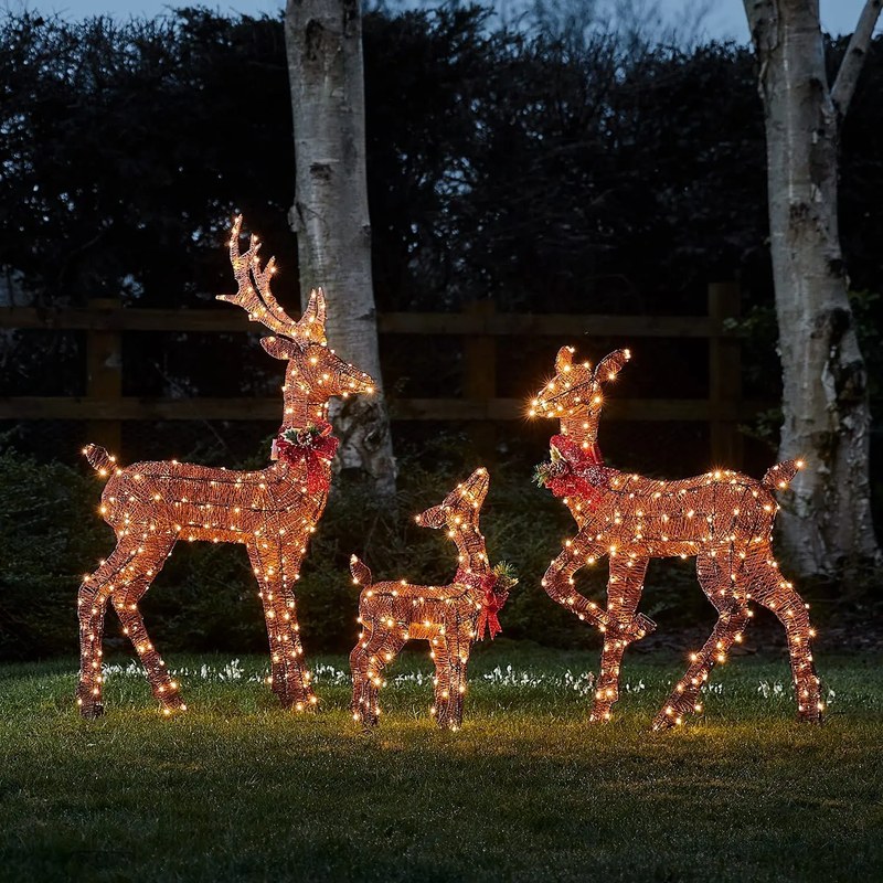LED motif light-Rattan Reindeer
