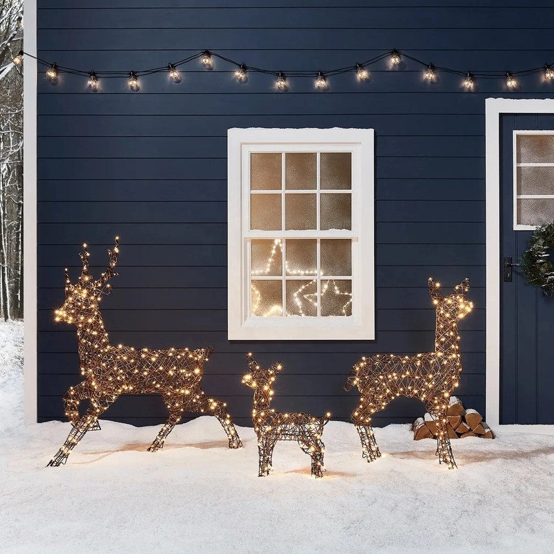 LED motif light-Rattan Reindeer