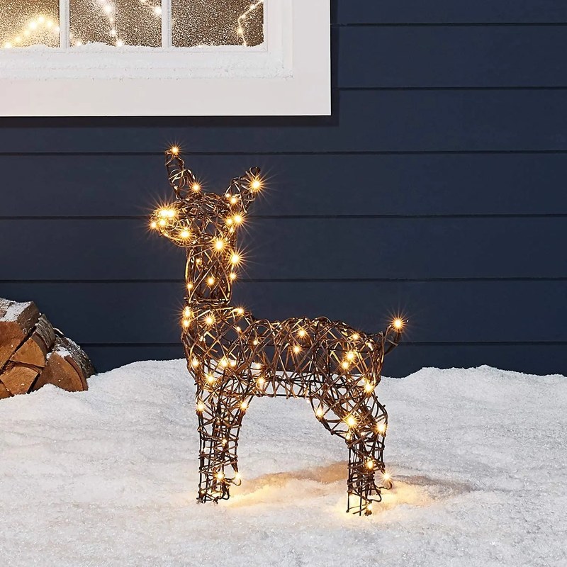 LED motif light-Rattan Reindeer