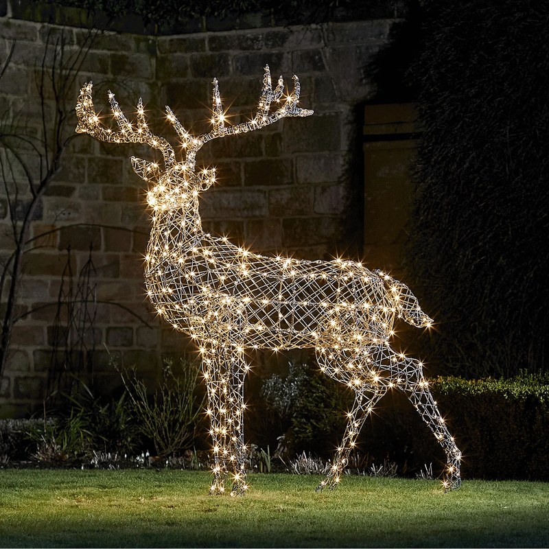LED motif light-Rattan Reindeer