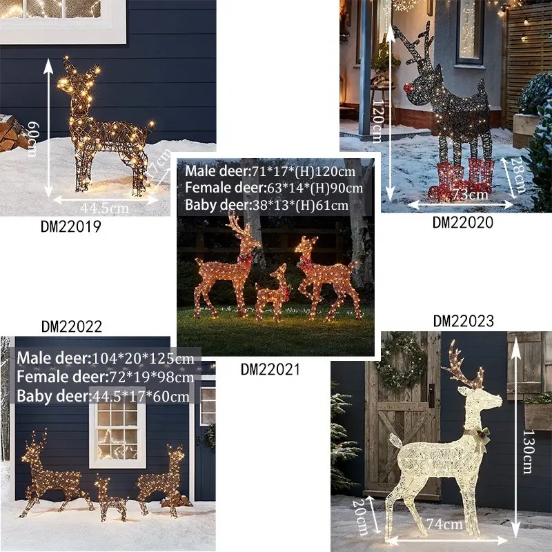 LED motif light-Rattan Reindeer