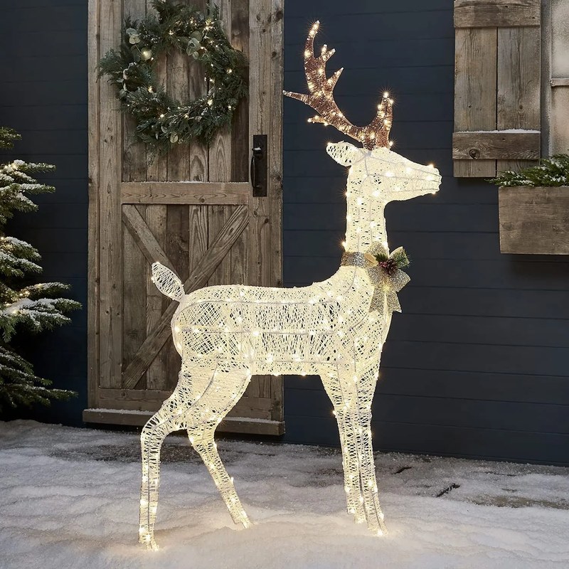 LED motif light-Rattan Reindeer