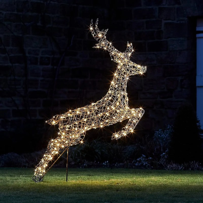 LED motif light-Rattan Reindeer