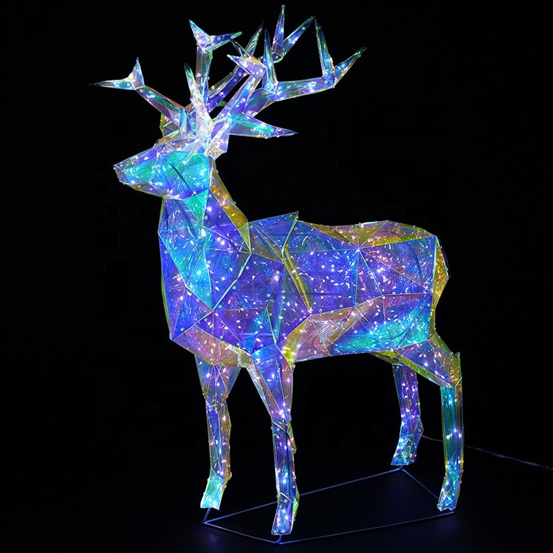 PVC 3D Fantasy Color Reindeer Sculpture Light