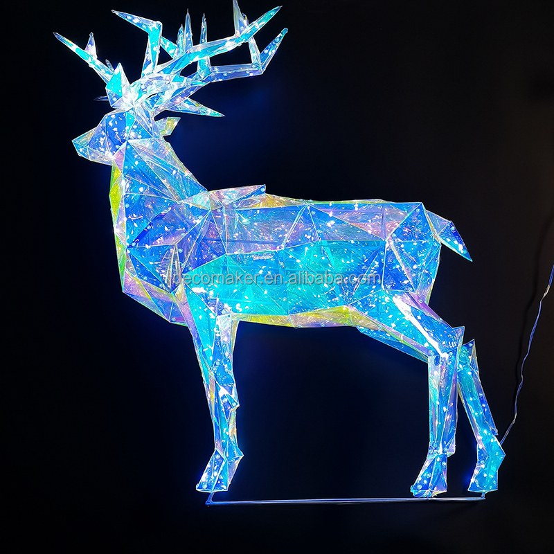 PVC 3D Fantasy Color Reindeer Sculpture Light