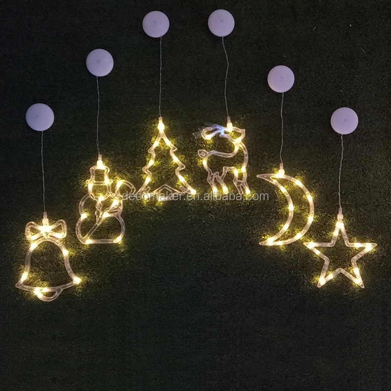 10 LED 20cm lead wire indoor hanging light sucker window decorative light battery powered star