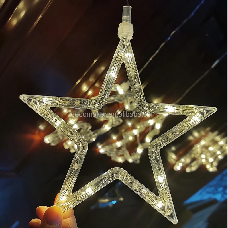 10 LED 20cm lead wire indoor hanging light sucker window decorative light battery powered star
