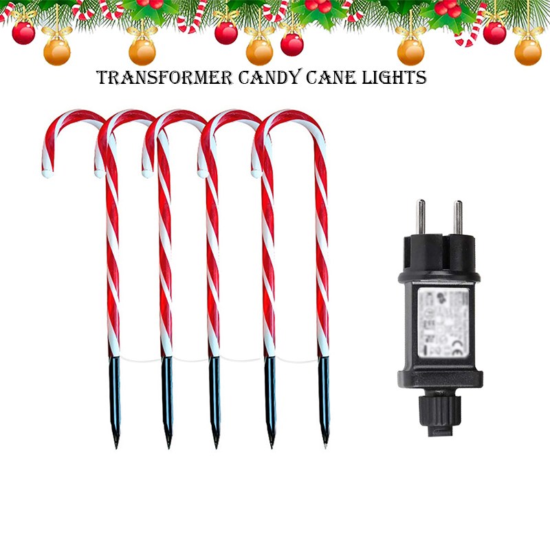 Transformer powered candy cane light-8 functions