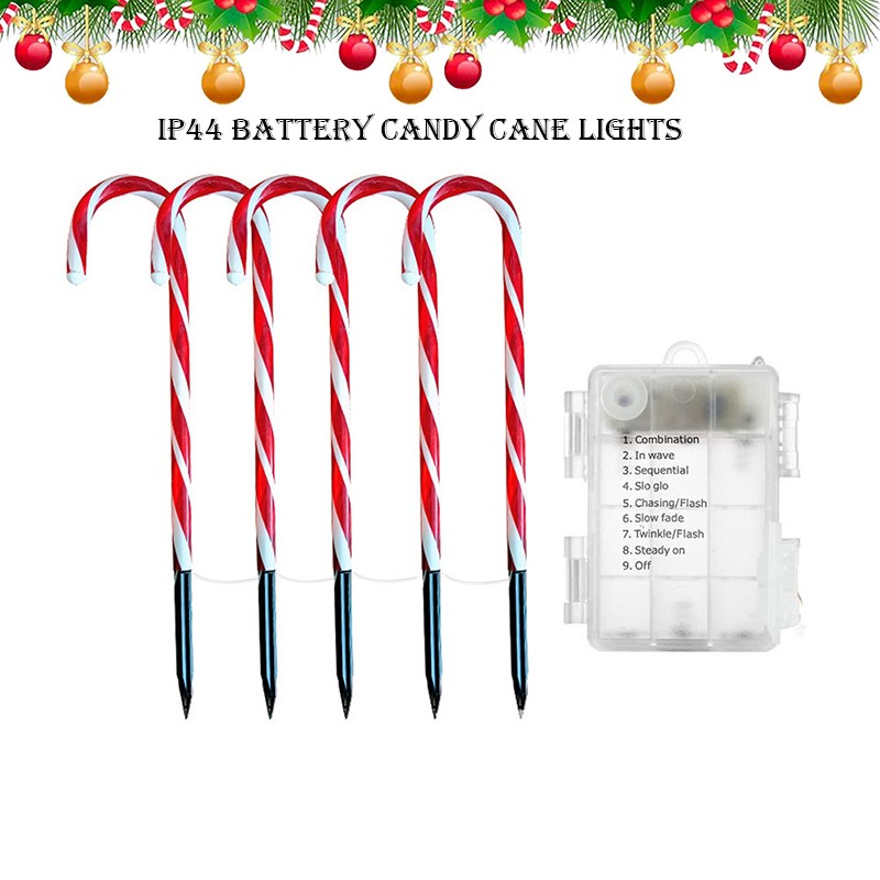Battery box candy cane light-8 functions