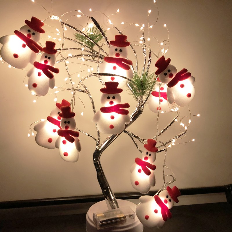 B Christmas string lights-plush snowman