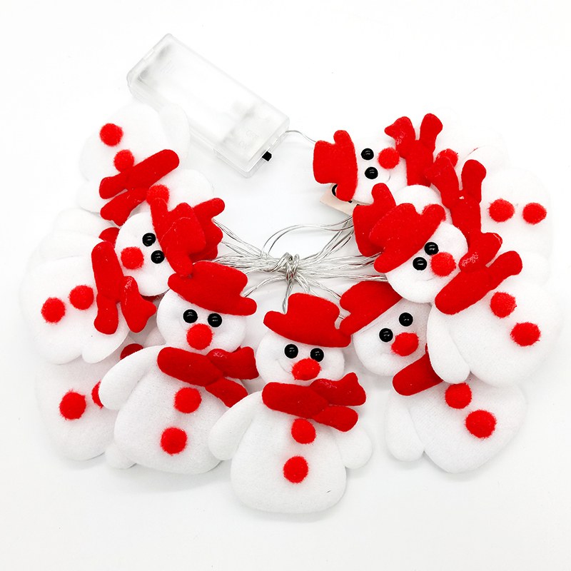 B Christmas string lights-plush snowman