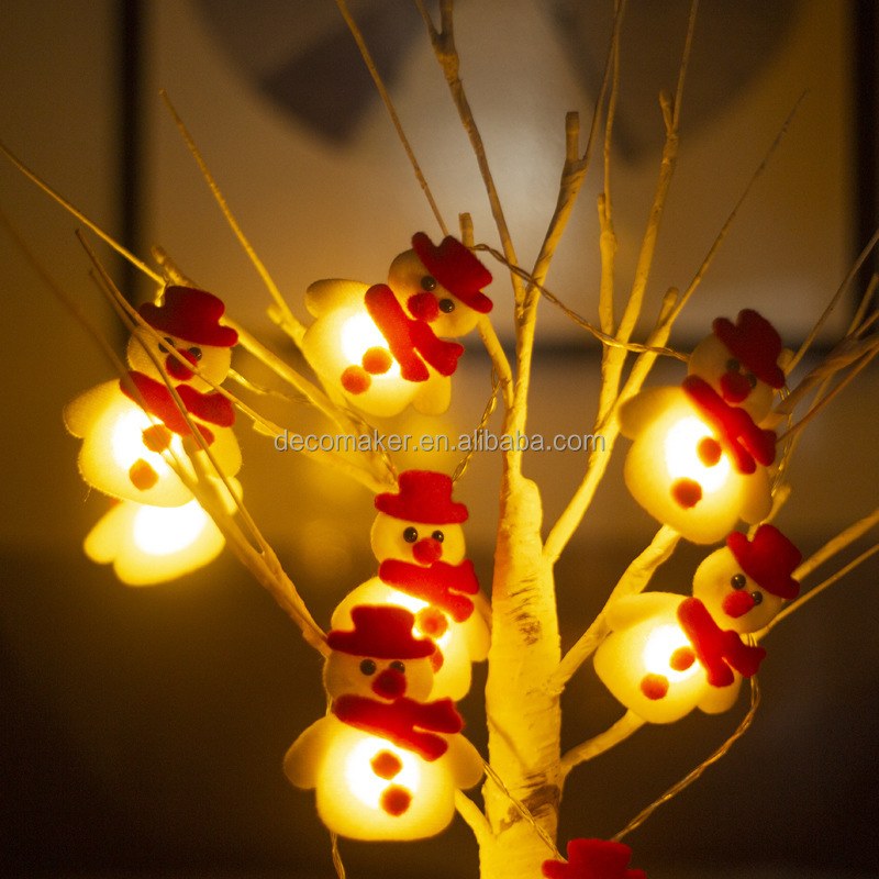 B Christmas string lights-plush snowman