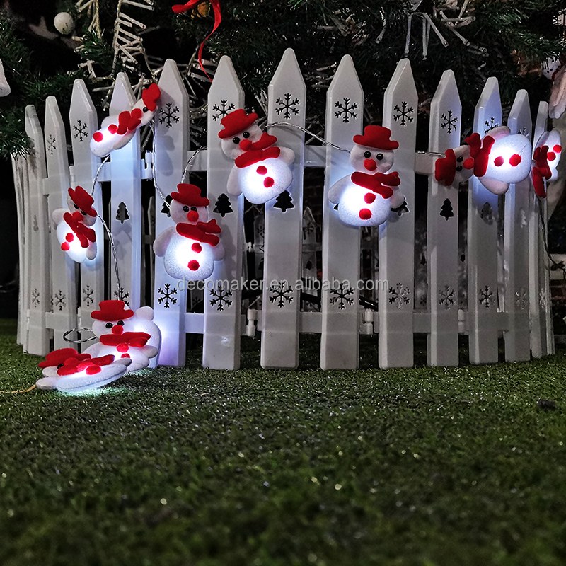 B Christmas string lights-plush snowman