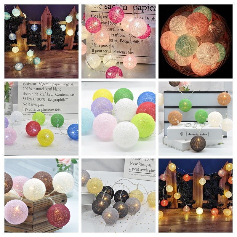 Christmas string lights-Cotton ball