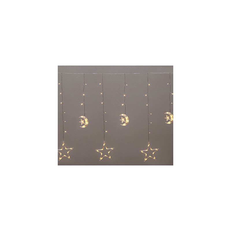 120LED star-moon curtain light 1.8×0.9m warmwhite