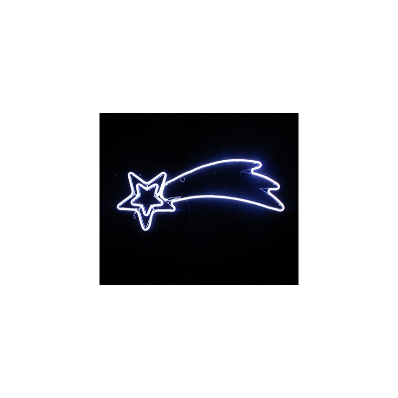 white neon light shooting star