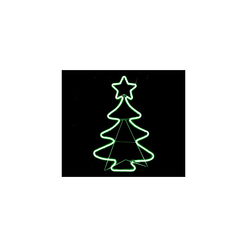 green neon light tree