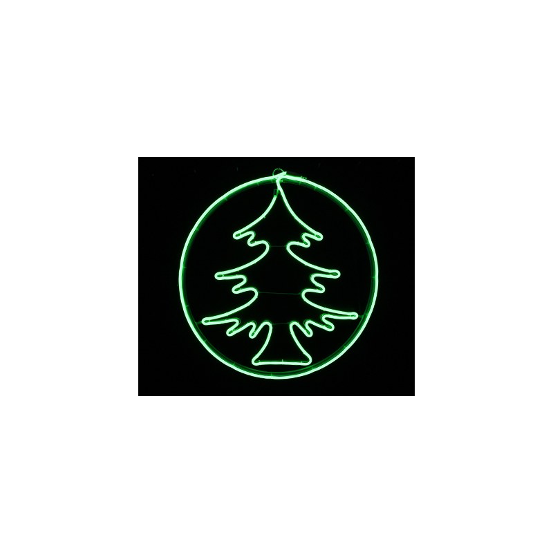 green neon light tree