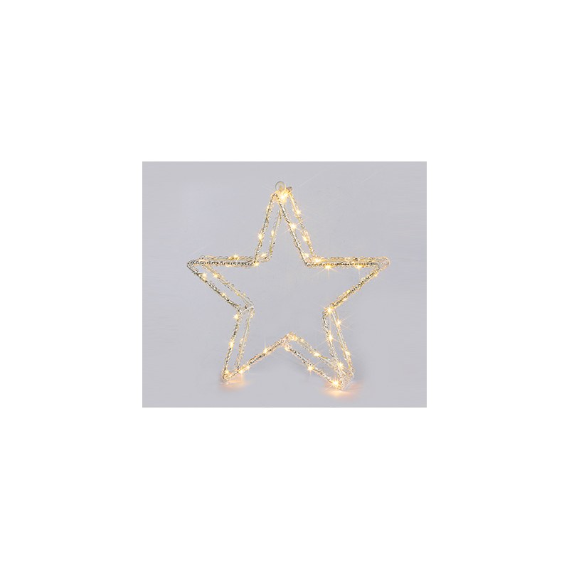 3D acrylic star, size 32X5X32cm warmwhtie