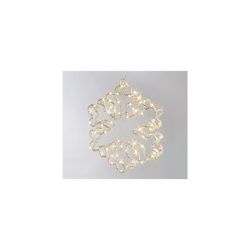 3D acrylic snowflake, size 27X5X30cm warmwhtie