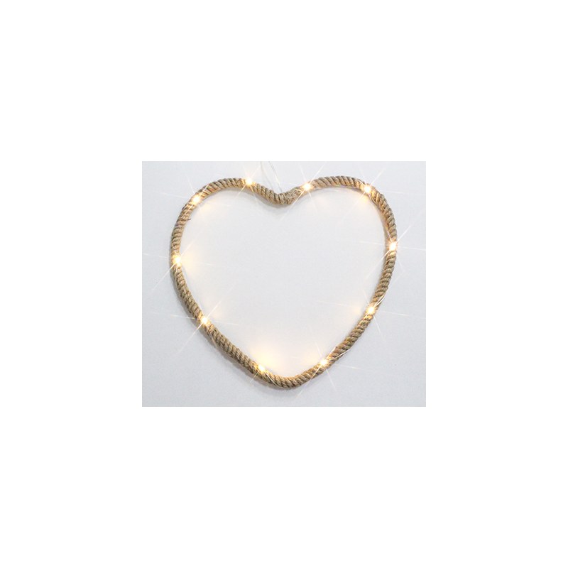 micro LED motif with hemp rope warmwhtie