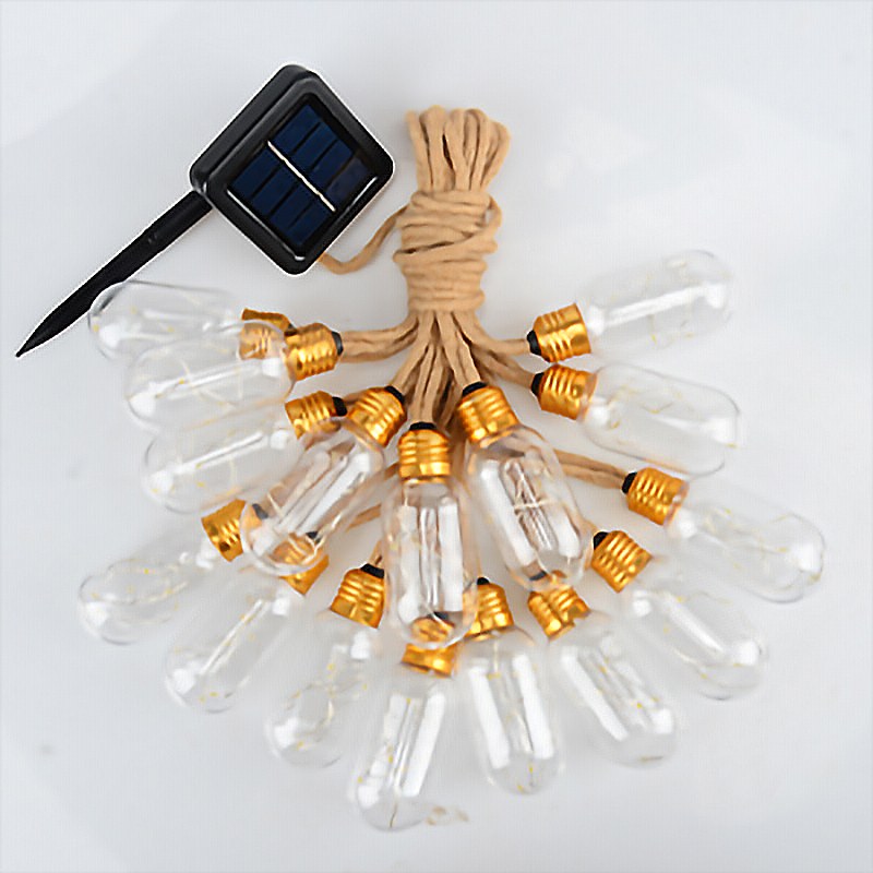 LED string light with bulb and hemp rope