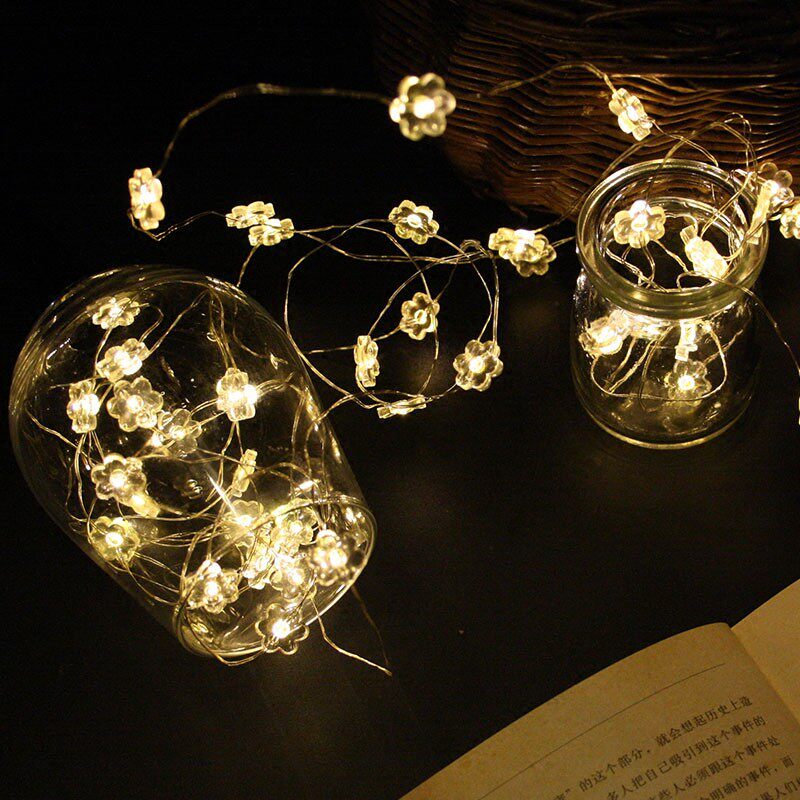 10-20LED copper wire light with small flower customizable – YZ-20436