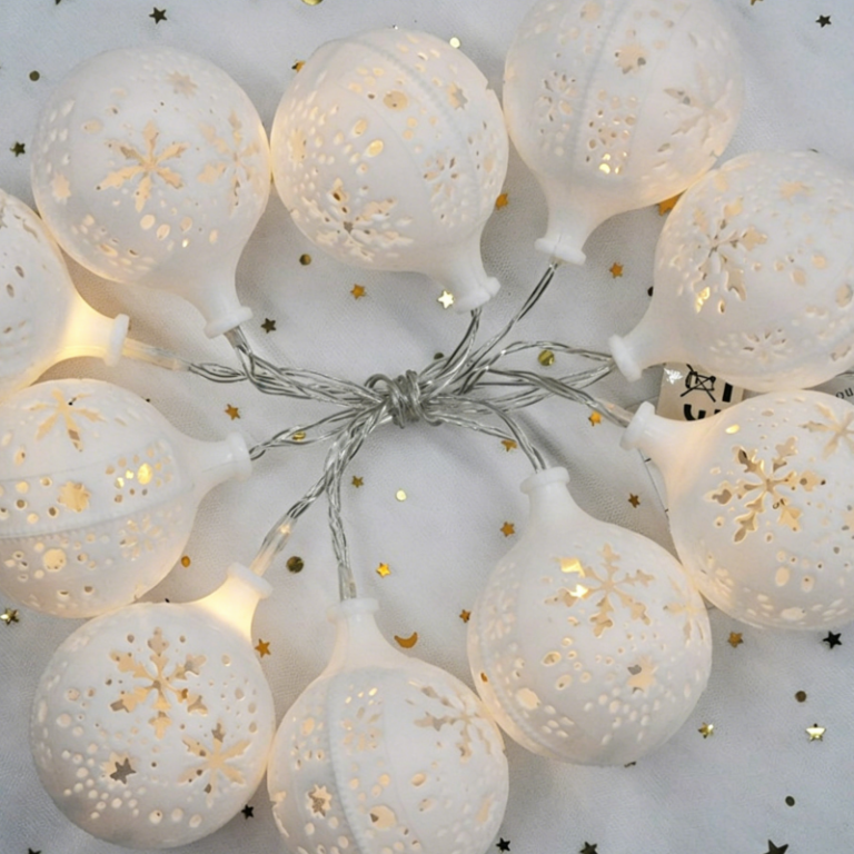 Christmas LED Indoor Outdoor Snowflake ball Decoration 2AA Battery String Fairy Lights – YZ-30075