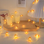 Copper wire LED lights gingerbread man