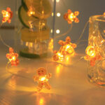 Copper wire LED lights gingerbread man