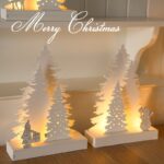 Wooden board tree with snowman 37x20cm – YZ-90124